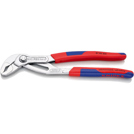 KNIPEX 87 05 250 Cobra® Pince multiprise de pointe avec gaines bi-matière minces chromée 250 mm