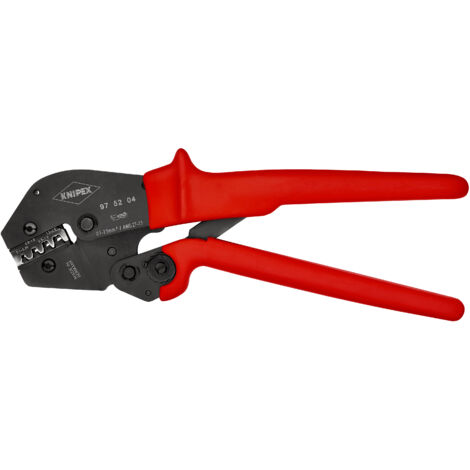 KNIPEX 97 52 04 Pince à sertir également pour prise à deux mains avec gaines en plastique antidérapantes brunie 250 mm