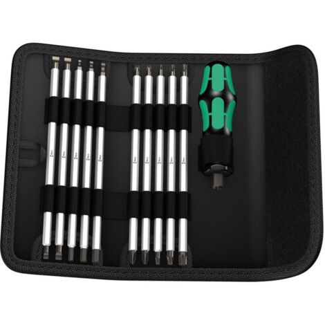 Wera – Lot de 11 lames de rechange pour tournevis – Empreinte 6 mm – Longueur 17.5 mm – Pour vis à fente, cruciforme, Pozidriv, TORX®