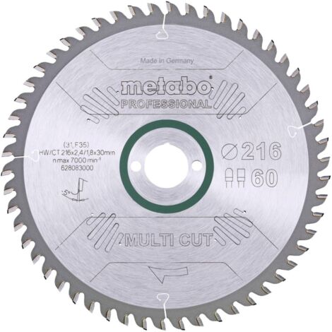 Leman – Lame de scie circulaire 216mm – 60 dents FZ/TZ pour bois dur et stratifié – Ø alésage 30mm – Coupe précise et silencieuse - D216xB2