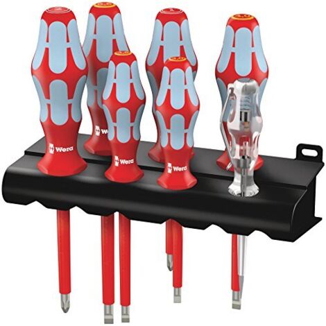 Wera 3160 i/7 Rack VDE Jeu de tournevis 7 pièces vis à fente, cruciforme Phillips