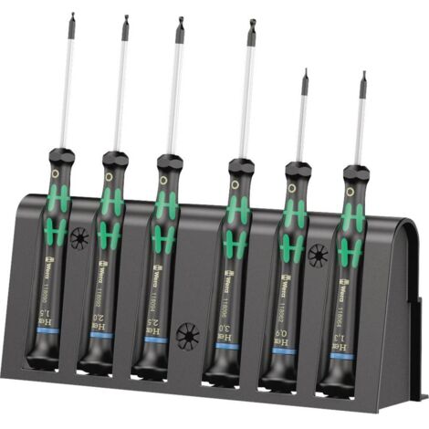 Wera 2052/6 pour l'électronique et la mécanique de précision Jeu de tournevis 6 pièces 6 pans intérieurs C53521