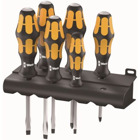 Wera 932/918/6 pour l'atelier Jeu de tournevis 6 pièces vis à fente, vis Pozidriv