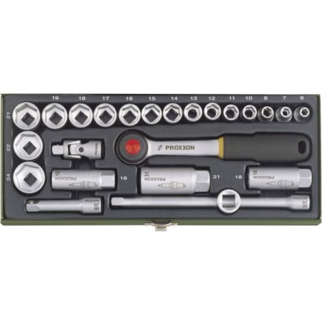 Proxxon Industrial Jeu de clés à douille métrique 3/8 (10 mm) 24 pièces 23110