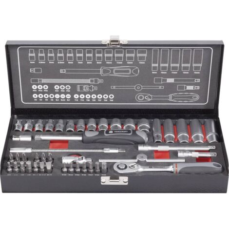 TOOLCRAFT Jeu de clés à douille métrique 1/4 (6.3 mm) 45 pièces 826386