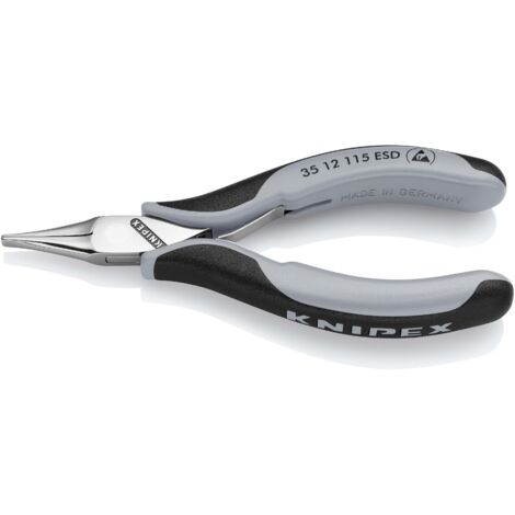 KNIPEX 35 12 115 ESD Pince de préhension pour l'électronique ESD avec charnière entrepassée avec poignées multimatières 115 mm