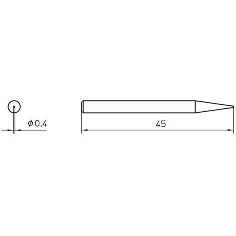 Panne de fer à souder forme d'aiguille Weller 4SPI15210-1 Taille de la panne 0.4 mm 1 pc(s) C25523 (1/2)