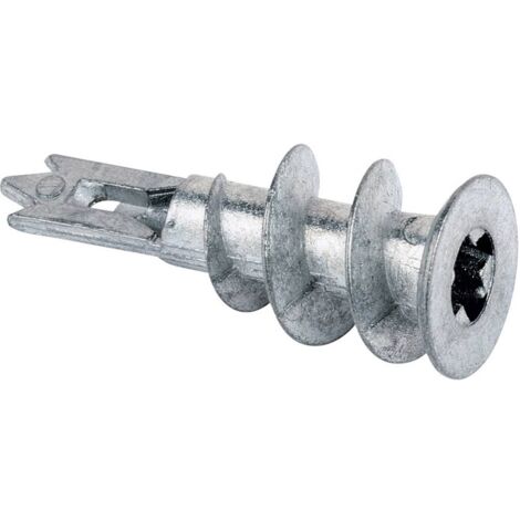 Fischer – Chevilles pour placoplâtre en métal GKM – Longueur 31mm – Capacité de charge jusqu'à 8kg – 100 pièces – Montage sans préperçage - C26266