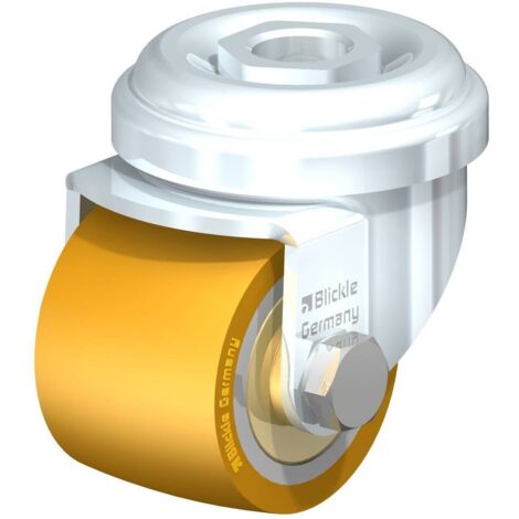 Roulette d'appareil 100 kg – Corps en acier et revêtement polyuréthane – Double roulement à billes – Trou de fixation central – 226431 – Blickle