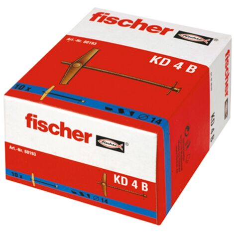 Cheville à ressort Fischer 080193, KD 4 B, métal, 14 mm, x10 C60080