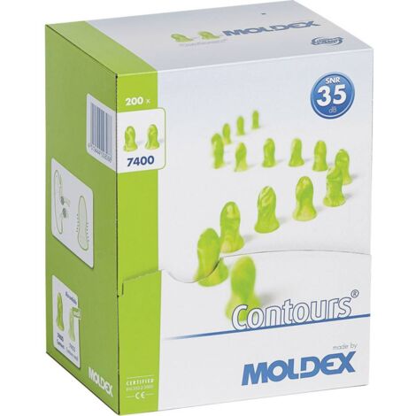 Bouchons d'oreilles anti-bruit – Réduction sonore 35 dB – Mousse PU souple – Conditionnement 200 paires – Catégorie EPI III – Moldex - de200