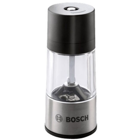 Bosch – Adaptateur de moulin à poivre pour visseuse IXO – Acier inoxydable noir – Mouture réglable fine et grossière – Compatible avec perceuses 1/4 - 1600A001YE