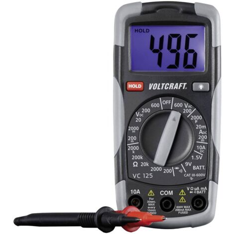 Multimètre VOLTCRAFT DT-TEST-KIT 150 numérique CAT III 600 V Affichage (nombre de points): 2000