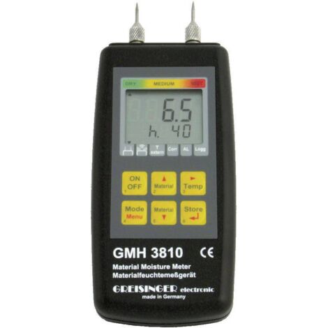 Humidimètre pour matériaux Greisinger GMH 3810 Plage de mesure de l'humidité de construction 4 à 100 % vol Plage de mesure de l'humidité du bois Q55913 (1/3)