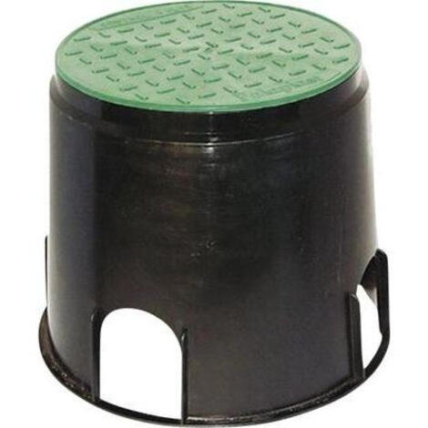 Prise de sol à encastrer 21035 – Plastique noir et vert – Dimensions 250 x 255 mm – Supporte jusqu'à 150 kg pour extérieur – Heitronic (1/6)