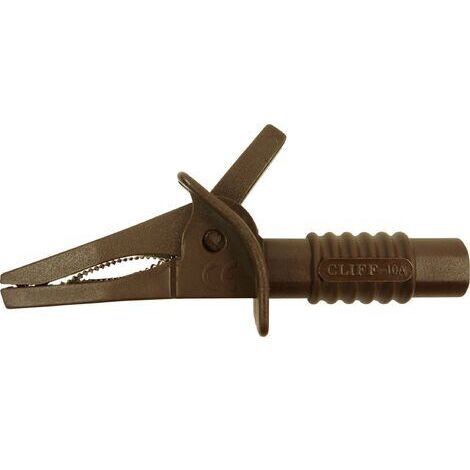 PINCE CROCO DE SÉCURITÉ CLIFF FCR7944 ENFICHABLE 4 MM CAT II 1000 V, CAT III 600 V MARRON (1/3)