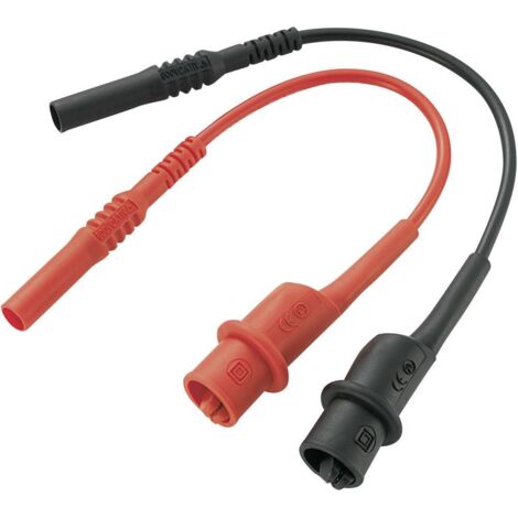 VOLTCRAFT MS-10-BK Set de cordons de mesure de sécurité Banane mâle 4 mm pinces crocodile 10.00 cm noir, rouge 1 pc(s) (1/3)