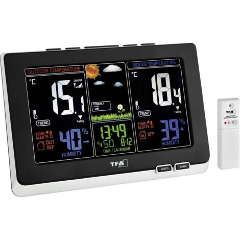 Station météo radiopilotée numérique TFA Dostmann 35.1129.01 noir (mat) (1/7)