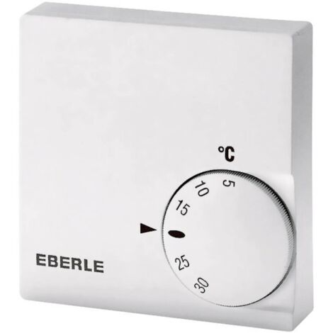 Thermostat d'ambiance mécanique blanc – Montage apparent – Plage de réglage 5 à 30 °C – Fonction antigel intégrée – Précision élevée – Eberle