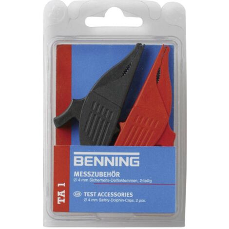 Benning TA 1 Jeu de pinces crocodiles de sécurité enfichable 4 mm CAT III 1000 V rouge, noir Q54017 (1/2)