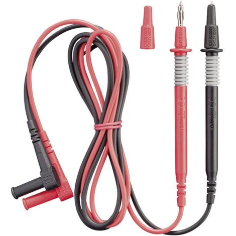 Benning 044145 Set de cordons de mesure de sécurité Banane mâle 4 mm pointe de test 1.00 m noir, rouge 1 pc(s) (1/2)