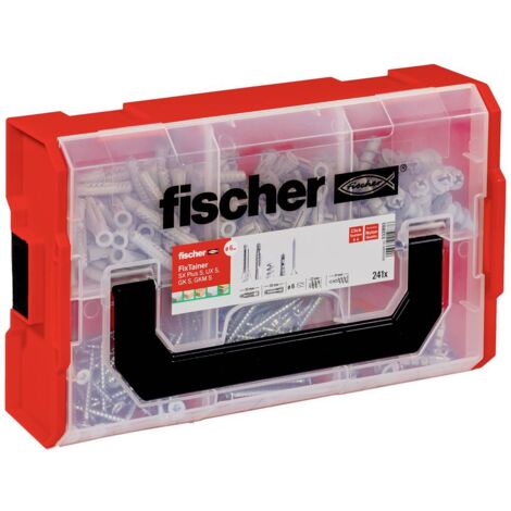 Fischer – Boîte modulable FIXtrainer 240 pièces – Assortiment chevilles SX, UX, GK, GKM – Compatible L-Boxx – Système de clic pratique - Y808721