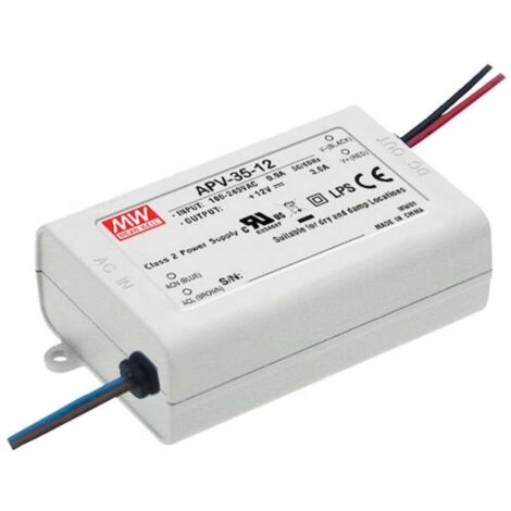 Driver LED Mean Well APV-35-12 36 W 12 V 3000 mA tension constante