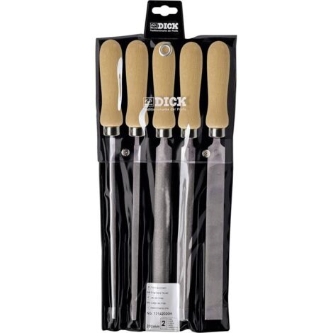 Set limes atelier 5 pcs avec manche bois Dick 13142020H Y422751