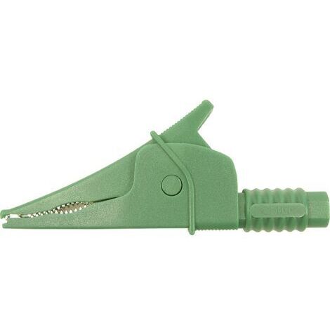 Cliff Croc Clip Pince crocodile de sécurité enfichable 4 mm CAT III 1000 V vert Y612721 (1/3)