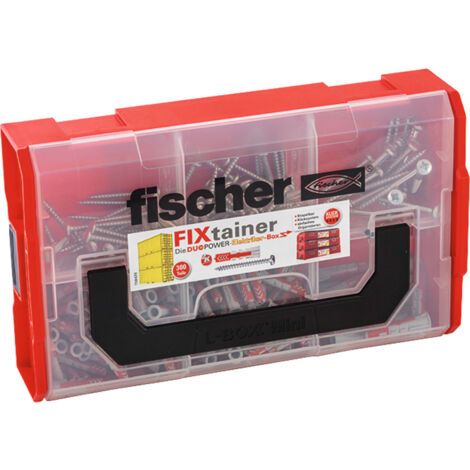 Fischer – Assortiment de chevilles DUOPOWER 300 pièces – 200 chevilles 6x30mm et 20 chevilles 8x40mm – 60 vis PH 4.5x40mm et 20 vis PH 5x50mm - Y000661