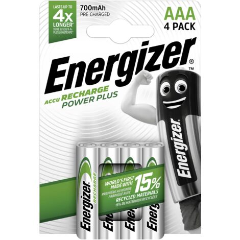 Energizer – Pile rechargeable LR03 NiMH 700 mAh 1.2 V – Lot de 4 accus préchargés – Pour appareils moyennement gourmands en énergie (1/10)