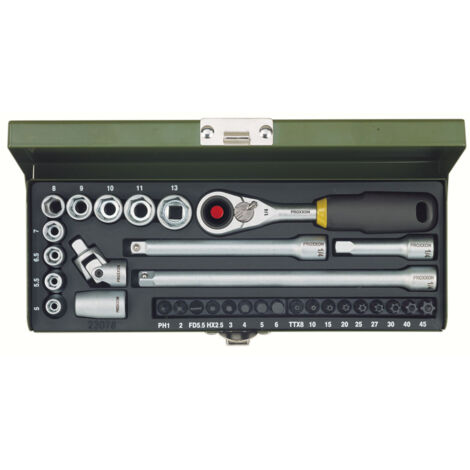 Proxxon Industrial Douille métrique 1/4 (6.3 mm) 32 pièces 23078 (1/4)