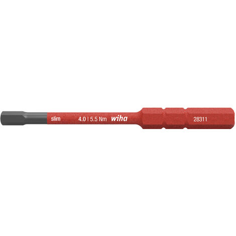 Wiha Embout slim electric Six pans 4.0 mm x 75 mm (37225)
