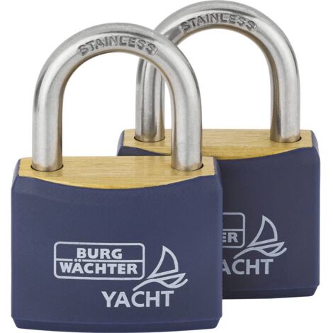 Set de 2 cadenas - BURG WACHTER - DUO 460 Ni 40 SB - Inox marin, double verrouillage