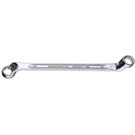 Clé polygonale double 20 12 x 13 mm 220 mm contre-coudée profondément (1/3)