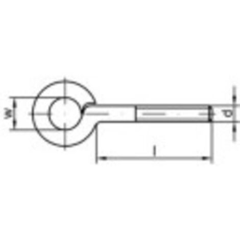 TOOLCRAFT Œillet fileté type 48 (Ø x L) 6 mm x 10 mm Acier galvanisé M4 100 pc(s)