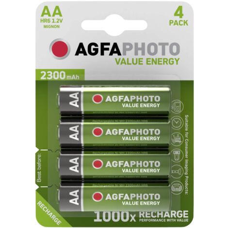 Pile rechargeable LR6 (AA) AgfaPhoto HR06 NiMH 2300 mAh 1.2 V 4 pc(s) A37174 (1/6)