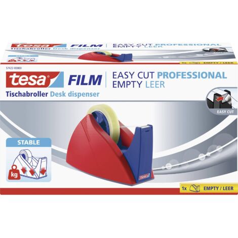 Dérouleur de scotch table 66m:25mm,rouge bleu - Tesa 57422-00000-01 Easy Cut (1/5)