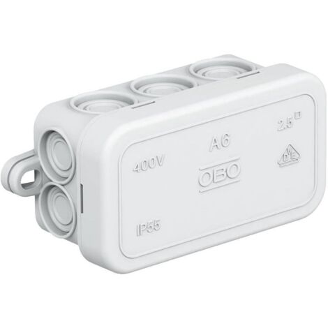 Obo Bettermann – Boîte de dérivation 2000001 80 x 43 x 34 mm gris clair (RAL 7035) IP55 – Pour espaces humides – Sans halogène – 1 pc(s) (1/3)