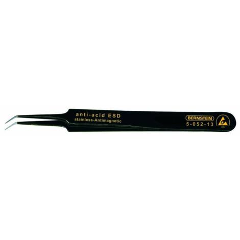 BERNSTEIN Tools for Electronics 5-052-13 Pince brucelle CMS 5b SA-ESD Super-pointue, courbée 110 mm (1/2)