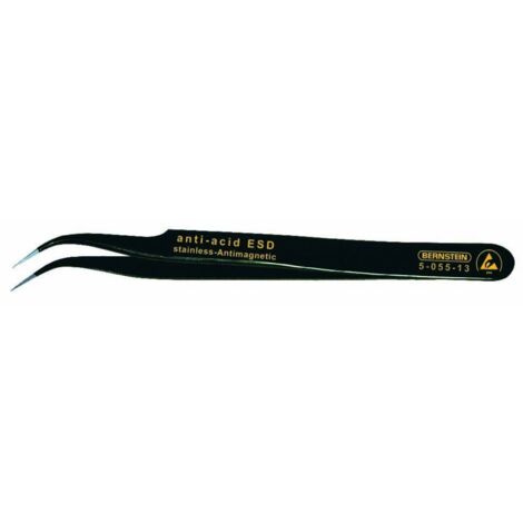 BERNSTEIN Tools for Electronics 5-055-13 Pince brucelle CMS 7a SA-ESD pointe en forme de faucille, très pointue 120 mm (1/2)