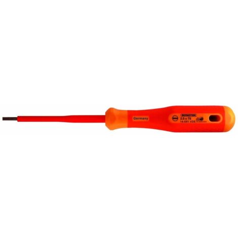 BERNSTEIN Tools for Electronics 14-651-VDE VDE Tournevis pour vis à fente Largeur de lame: 2.5 mm Longueur de la lame: (1/2)