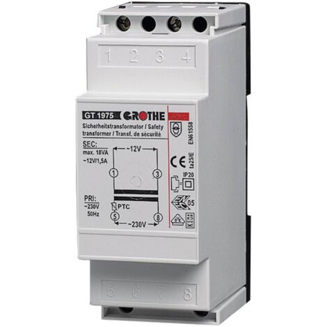 Grothe 14102 Transformateur de sonnette 8 V/AC 2 A (1/3)