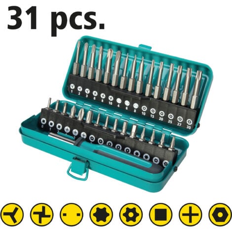 wolfcraft - Coffret d'Embouts de Vissage et Tournevis à Main - Embouts de 25 à 50 mm - 31 pièces - réf. 1386000