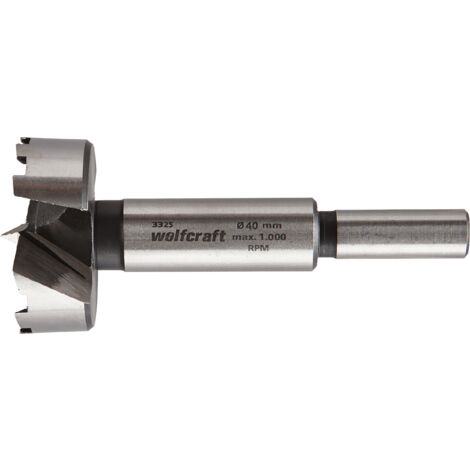 wolfcraft - Fraise à Bois d'Encastrement avec Pointe de Centrage - Diamètre 40 mm. Longueur 90 mm - réf. 3325000