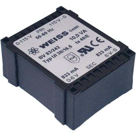 Weiss Elektrotechnik 83/245 Transformateur pour circuits imprimés 1 x 230 V 2 x 12 V/AC 10 VA 417 mA (1/3)