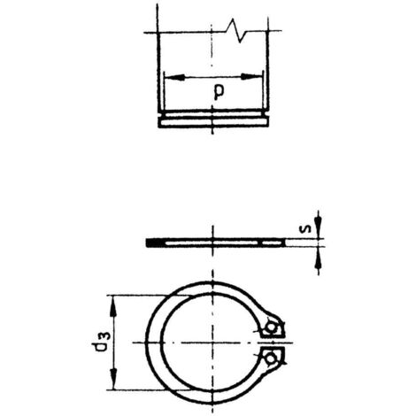 TOOLCRAFT 9 D471 194748 Circlip Diamètre intérieur: 8.4 mm DIN 471 Acier à ressort 100 pc(s) (1/3)