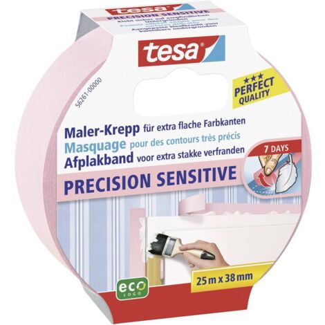 Tesa – Bande de masquage 562610000003 rose – 25 m x 38 mm – Acrylate inscriptible, résistant aux UV – Retirable sans traces jusqu'à 7 jours - S11557