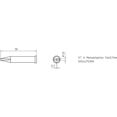 Weller XT-A Panne de fer à souder forme de burin Taille de la panne 1.6 mm Contenu 1 pc(s) S66398 (1/3)