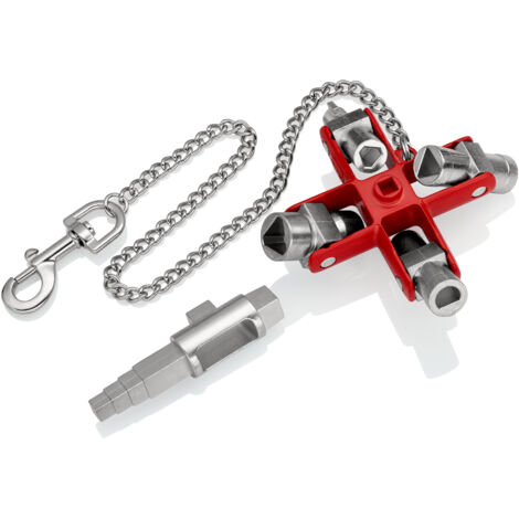 KNIPEX 00 11 06 V01 Clé universelle «Construction» pour toutes les armoires et systèmes de fermeture standard 96 mm